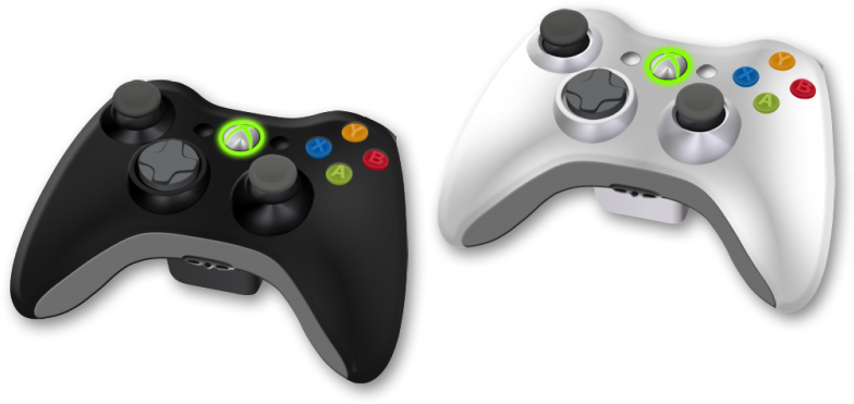 Black Controller One Rocket Cliparts - Xbox 360 Controller Black Vs White (800x400), Png Download