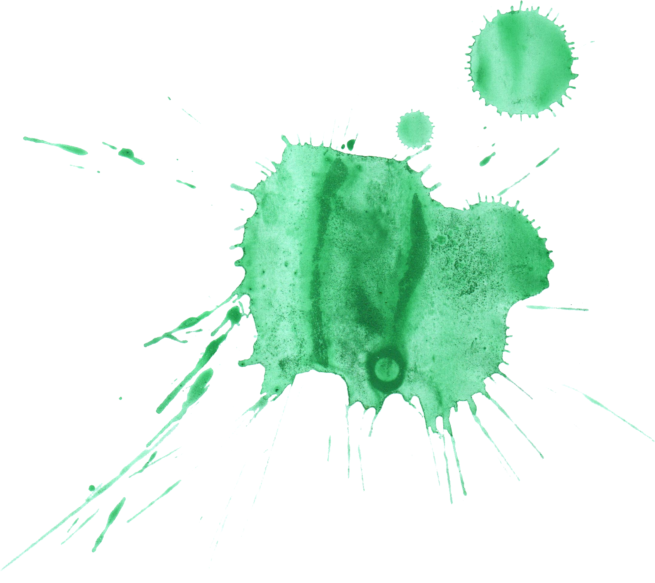 16 Green Watercolor Splatter - Watercolor Painting (2181x1944), Png Download