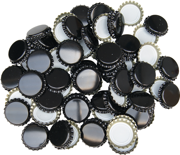250 Crown Bottle Caps - Black - Home Brew (800x800), Png Download