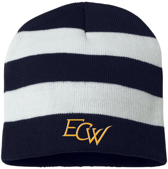 Rugby Striped 8" Knit Beanie (704x732), Png Download