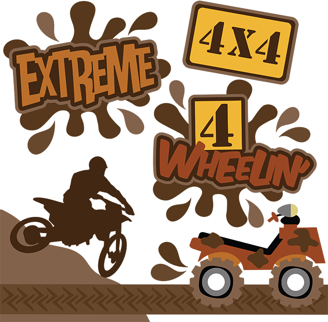 Extreme Svg Files 4 Wheelin' Svg Files Dirt Bike Svg - Extreme Sport (648x637), Png Download