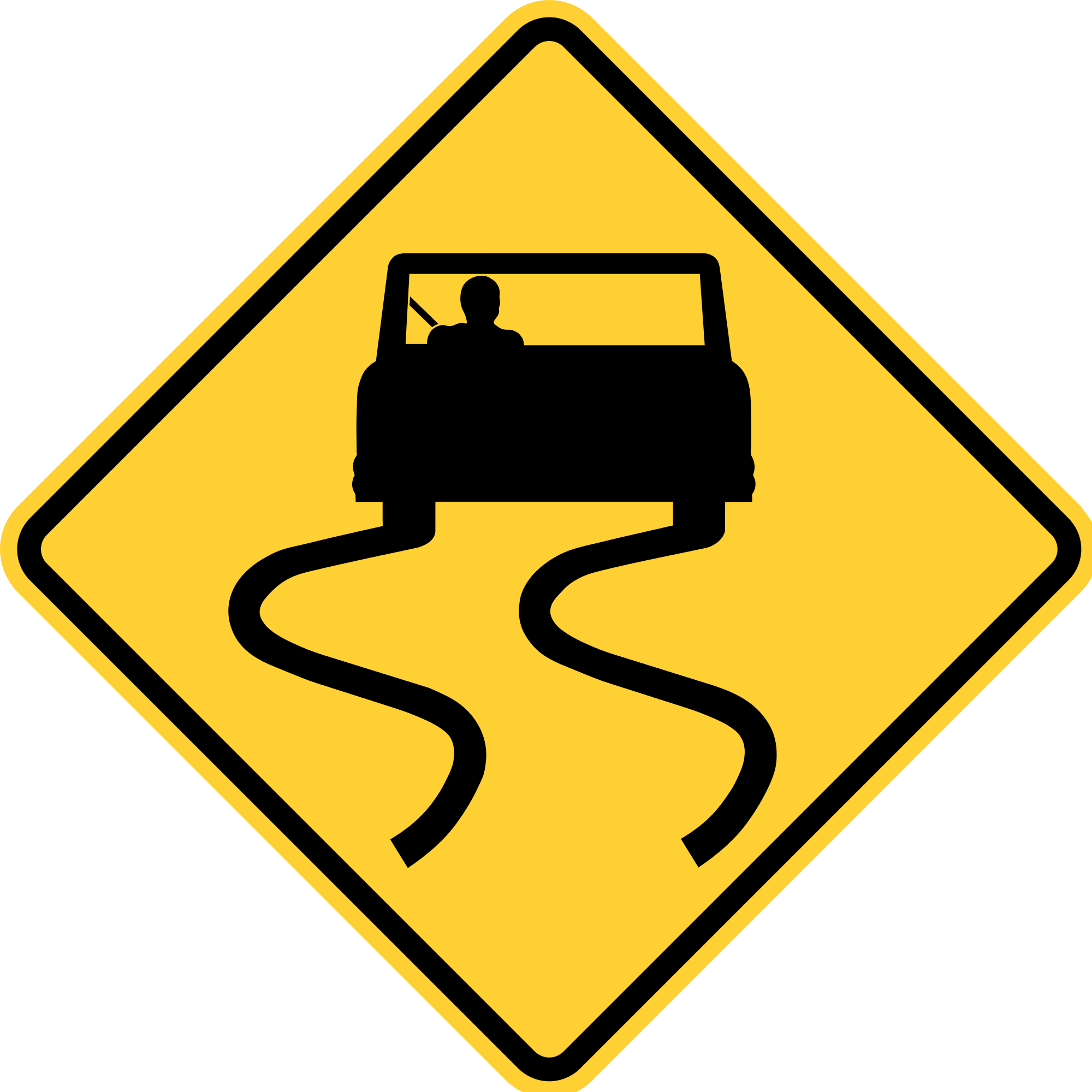 Open - Winding Road Sign (2000x2000), Png Download