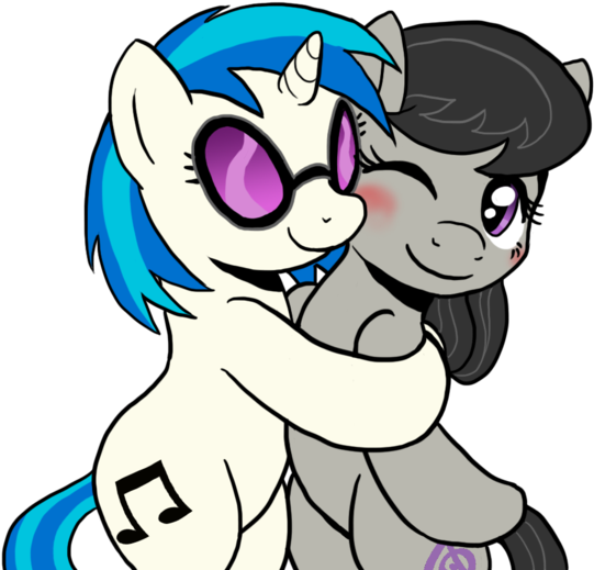 My Little Pony - Vinyl Scratch And Octavia Hug (600x540), Png Download