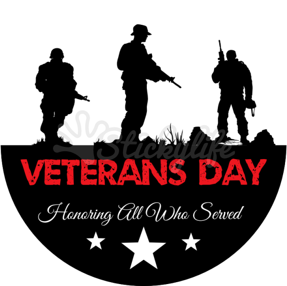 Veterans Day Static Cling - Silhouette (940x587), Png Download