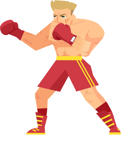 Boxing Clipart Rocky Banner Transparent Stock - Cartoon (400x478), Png Download