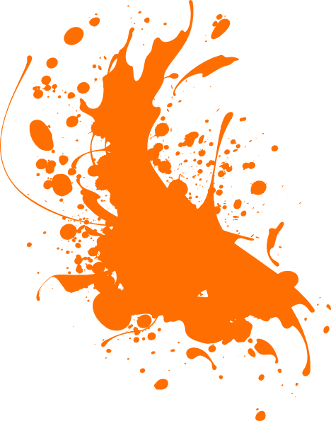 Orange Paint Splash Png (468x595), Png Download