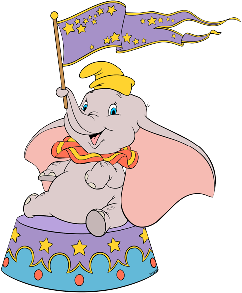 Timothy Dumbo Waving Flag - Dumbo (486x588), Png Download