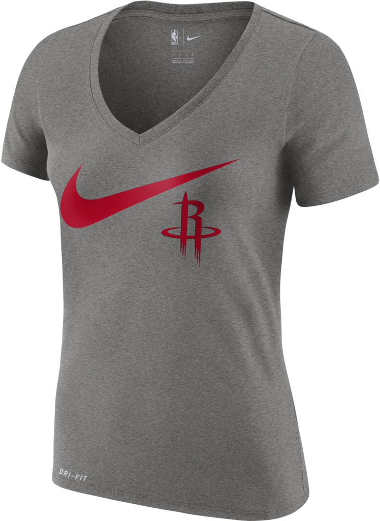 Women's Houston Rockets Nike Big Swoosh Tee - Houston Rockets (1024x1024), Png Download