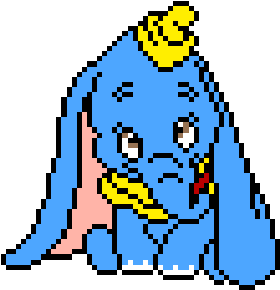 Dumbo - Pixel Art Disney Dumbo (610x650), Png Download