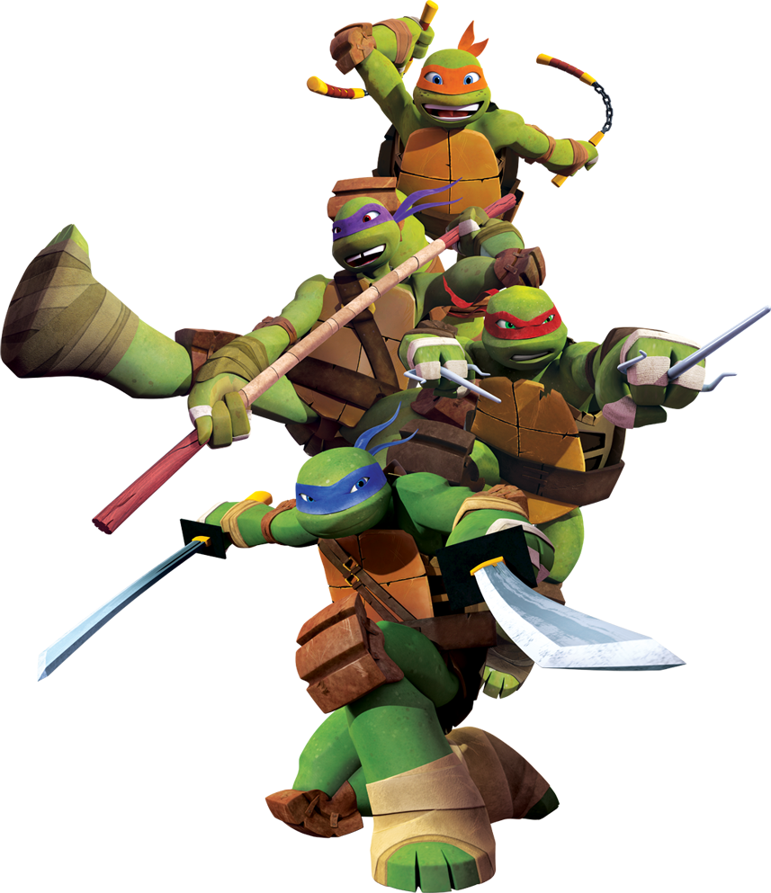 Tmnt 2012 The Turtles - Teenage Mutant Ninja Turtles Png (857x993), Png Download