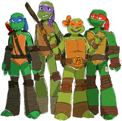 Experimenting With Shapes And I Doodled Out Some Turtles - Teenage Mutant Ninja Turtles (500x425), Png Download