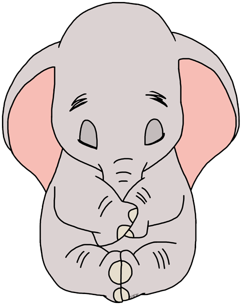 Dumbo Flying Cute Dumbo Baby Dumbo Baby Dumbo - Baby Dumbo Coloring Pages (483x612), Png Download