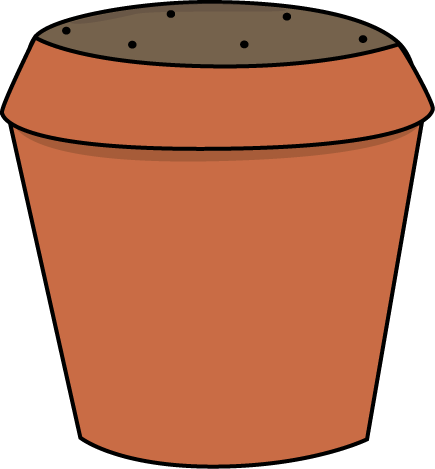 Dirt Filled Flower Pot Clip Art - Flower Pot Png Clipart (435x469), Png Download