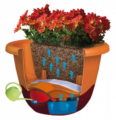 Flower Pot Mareta Beige Green - Flowerpot (486x500), Png Download