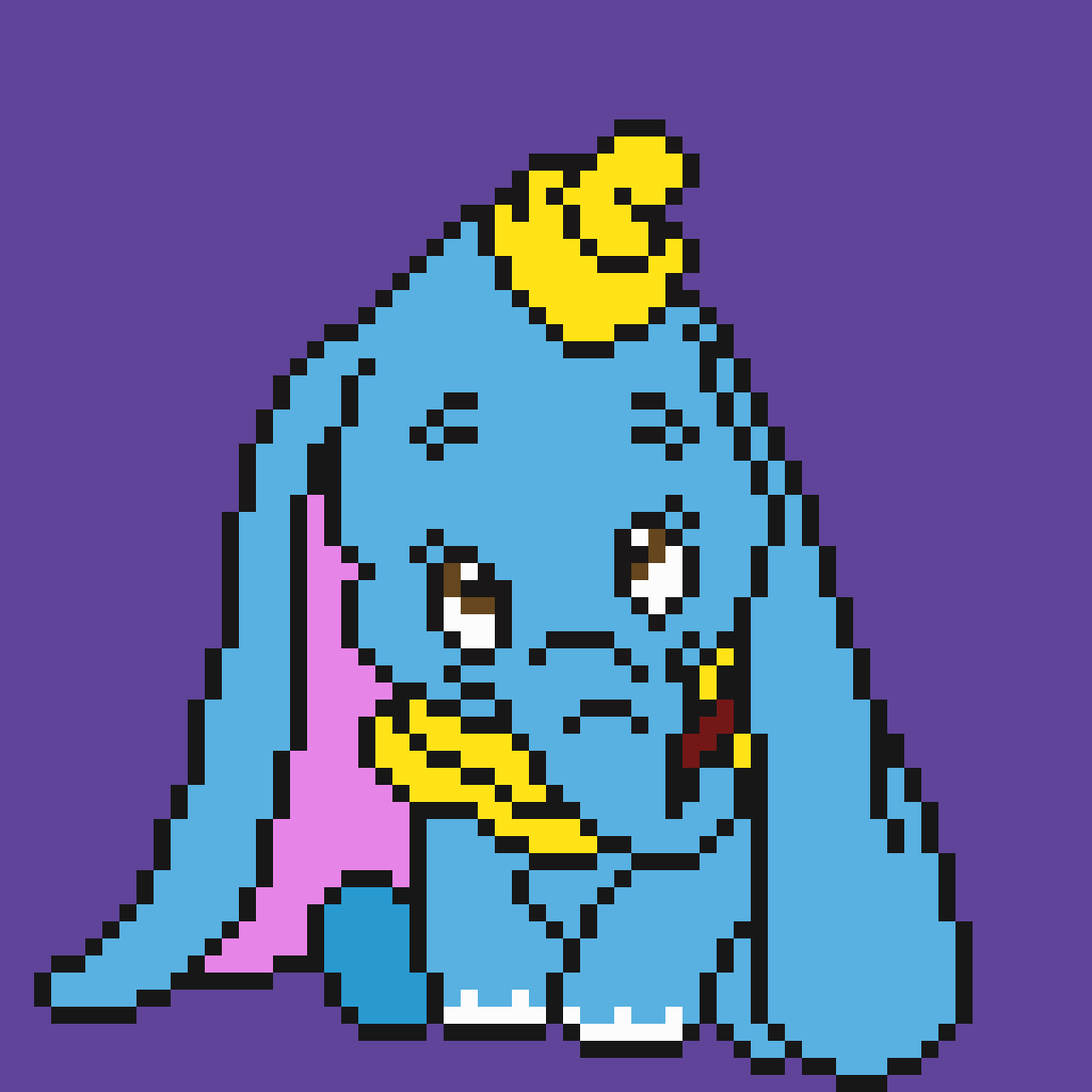 Dumbo - Minnie Mouse Pixel Art (1152x1152), Png Download