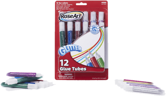 16ct Washable Watercolors - Rose Art Washable Glitter Glue Pens, Assorted - 12 (500x500), Png Download