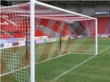 Stadium Soccer Goal Nets - Gestreiftes Fußball Tornetz (7,32x2,44x0,8x2m) Weiß (352x352), Png Download