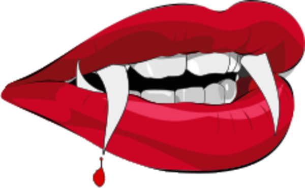 Clipart Vampire Teeth - Vampire Png (600x371), Png Download