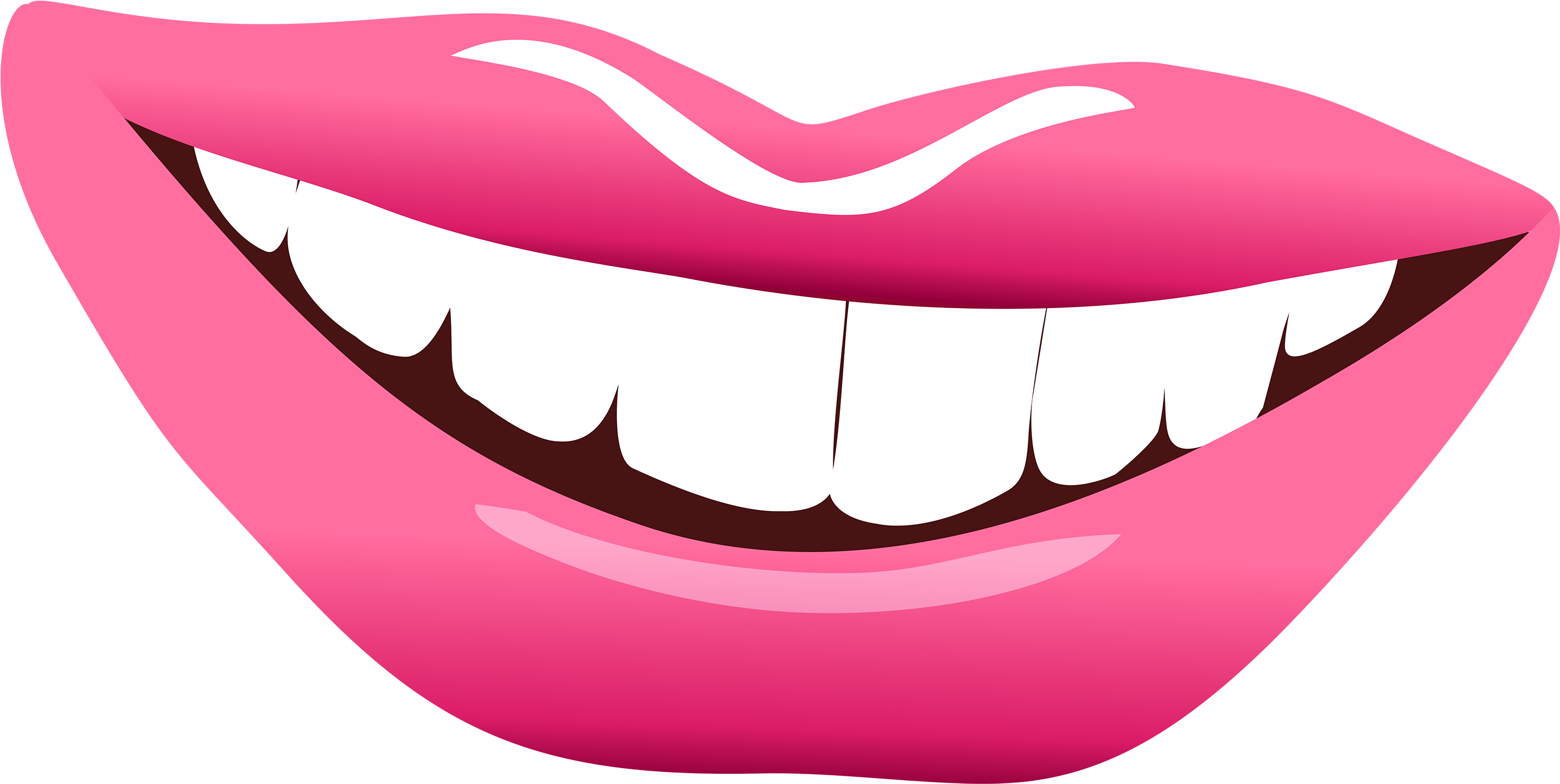 Lips Pink Png Clipart Image - Lips Pink Clipart (3000x1506), Png Download