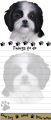 Shih Tzu Black Puppy List Stationery Notepad - Shih Tzu Pet Lovers Magnetic To-do List Pad And Easy (500x500), Png Download