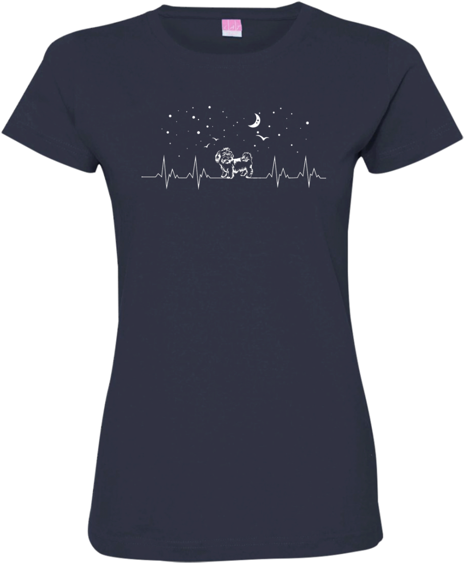Shih Tzu Blink - Dog Heartbeat Ladies' Premium T-shirt (1155x1155), Png Download