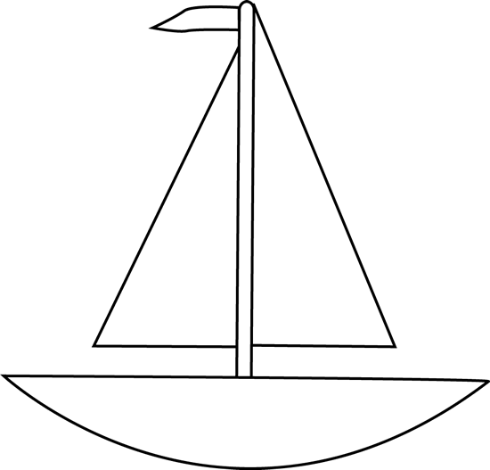 Sailboat Black And White Black And White Boat Clip - Boat Clipart White (550x527), Png Download