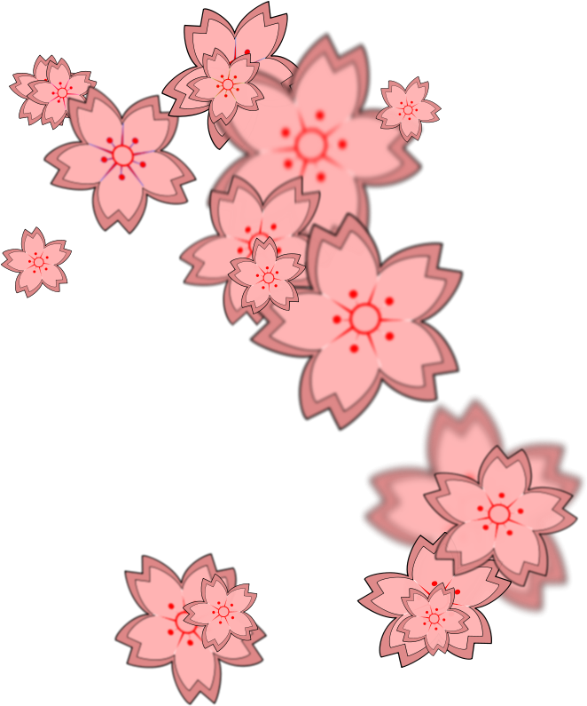 Sakura Sakuras Flower Flowers Cherry Cherryblossoms - Cherry Blossom Petals Clipart (779x800), Png Download