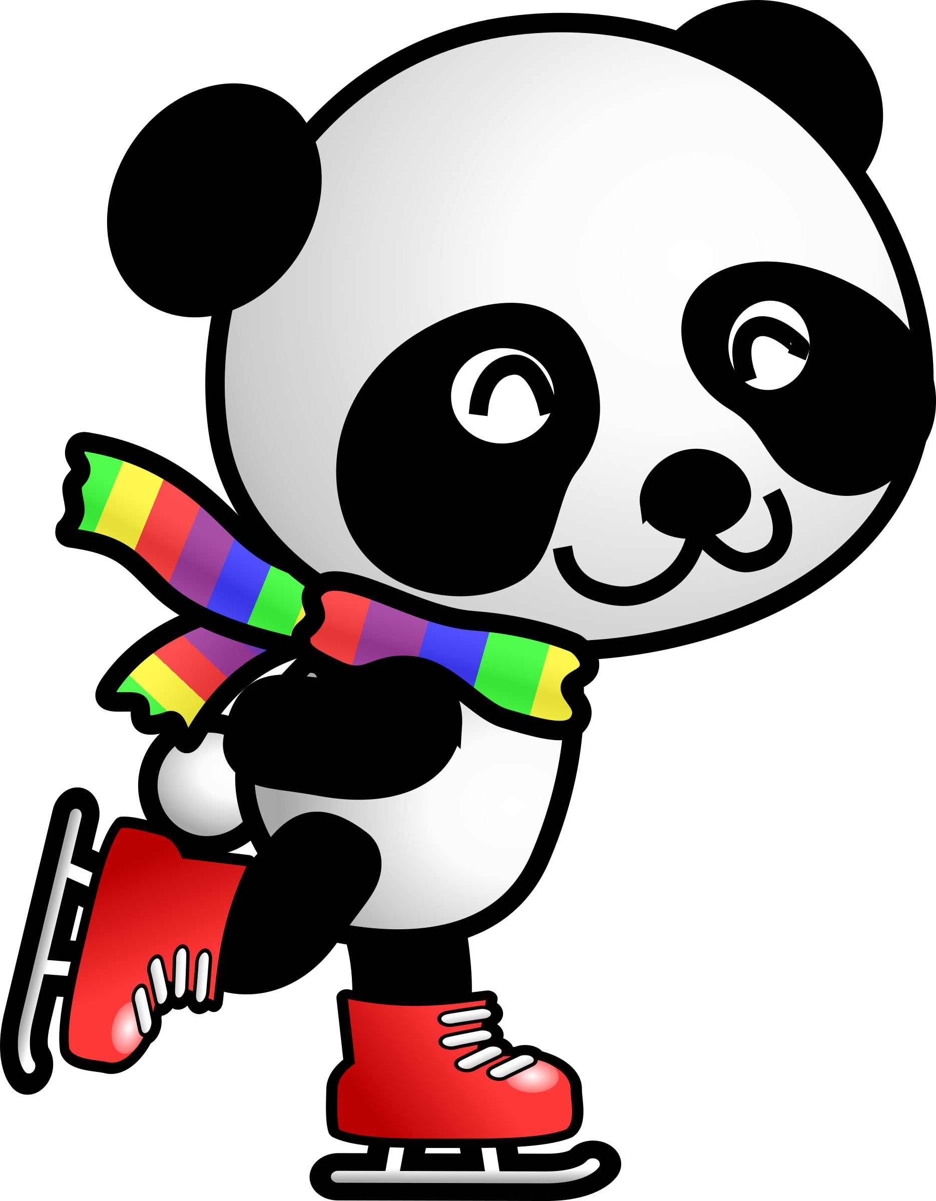 Transparent Kung Fu Panda Png Clip Art Imageu200b - Skating Panda (624x800), Png Download
