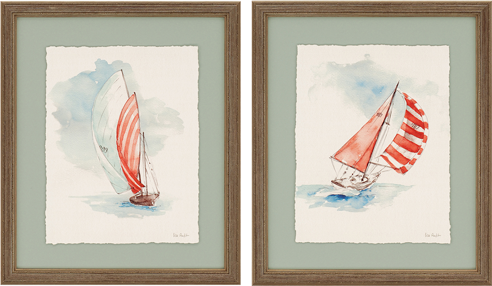 Sailboat Prints Are Hand Deckled And Float Mounted - 'moment' Painting Print On Canvas Set Beachcrest Home (1000x1000), Png Download