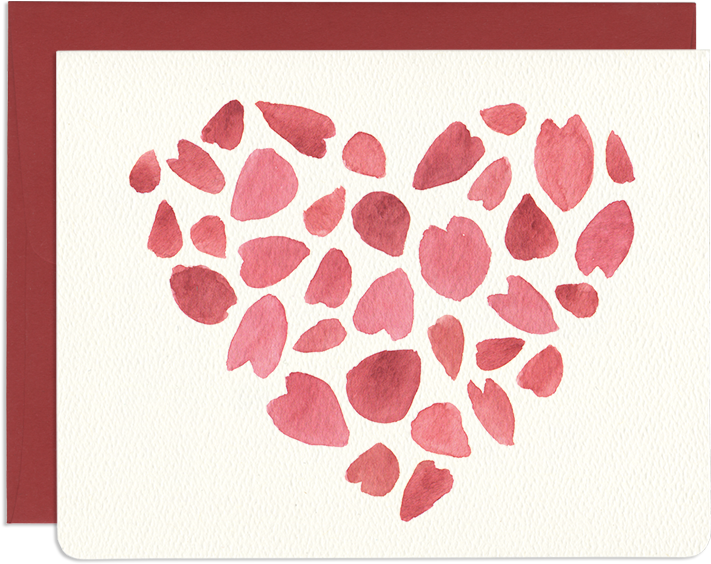 Romantic Petal Greeting Card - Gift (800x661), Png Download