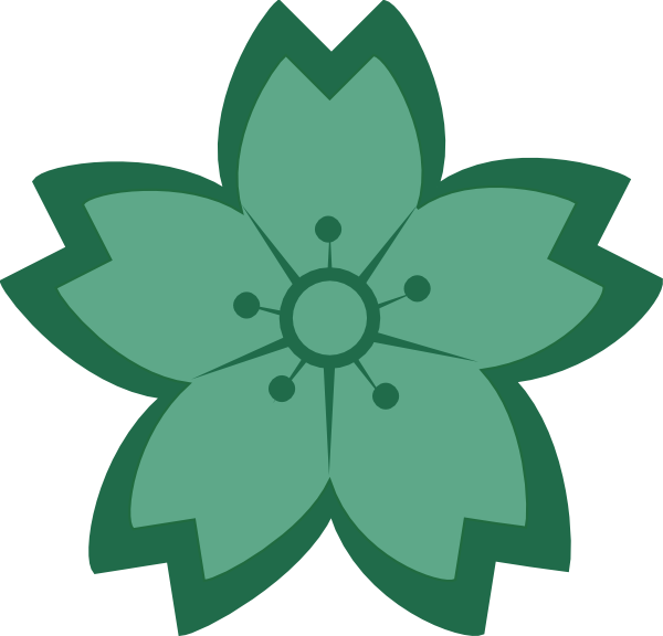Teal Sakura - Sakura Flower Vector (600x576), Png Download