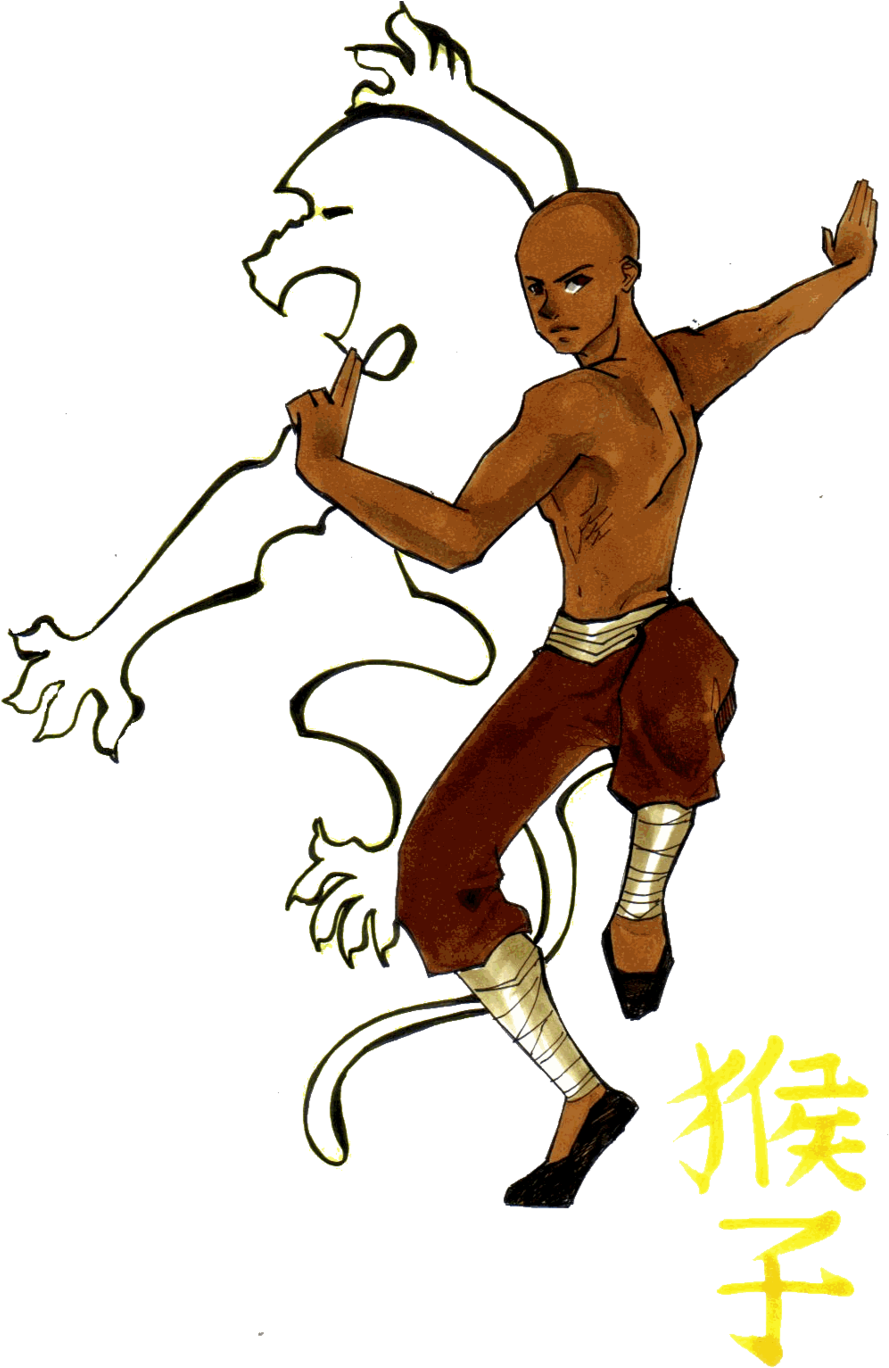 Monkey Kung Fu Panda By Glory Day - Kung Fu Technique Monkey (900x1383), Png Download