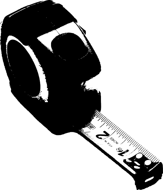 Feet, Tool, Construction, Tape, Inches, Measure, Inch - Tape Measure Silhouette Vector (549x640), Png Download