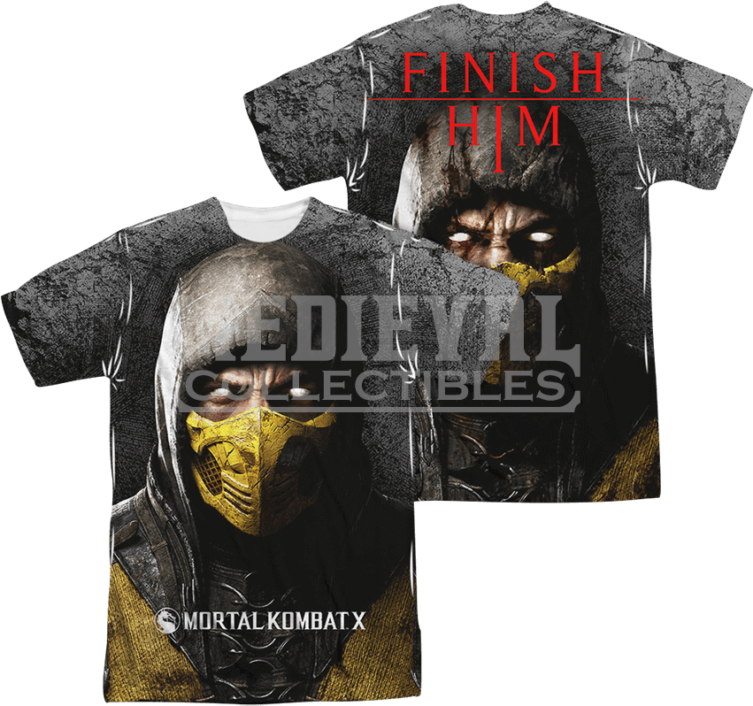 Mortal Kombat X Finish Him T-shirt - T-shirt: Mortal Kombat X - Finish Him, M. T-shirt (850x850), Png Download