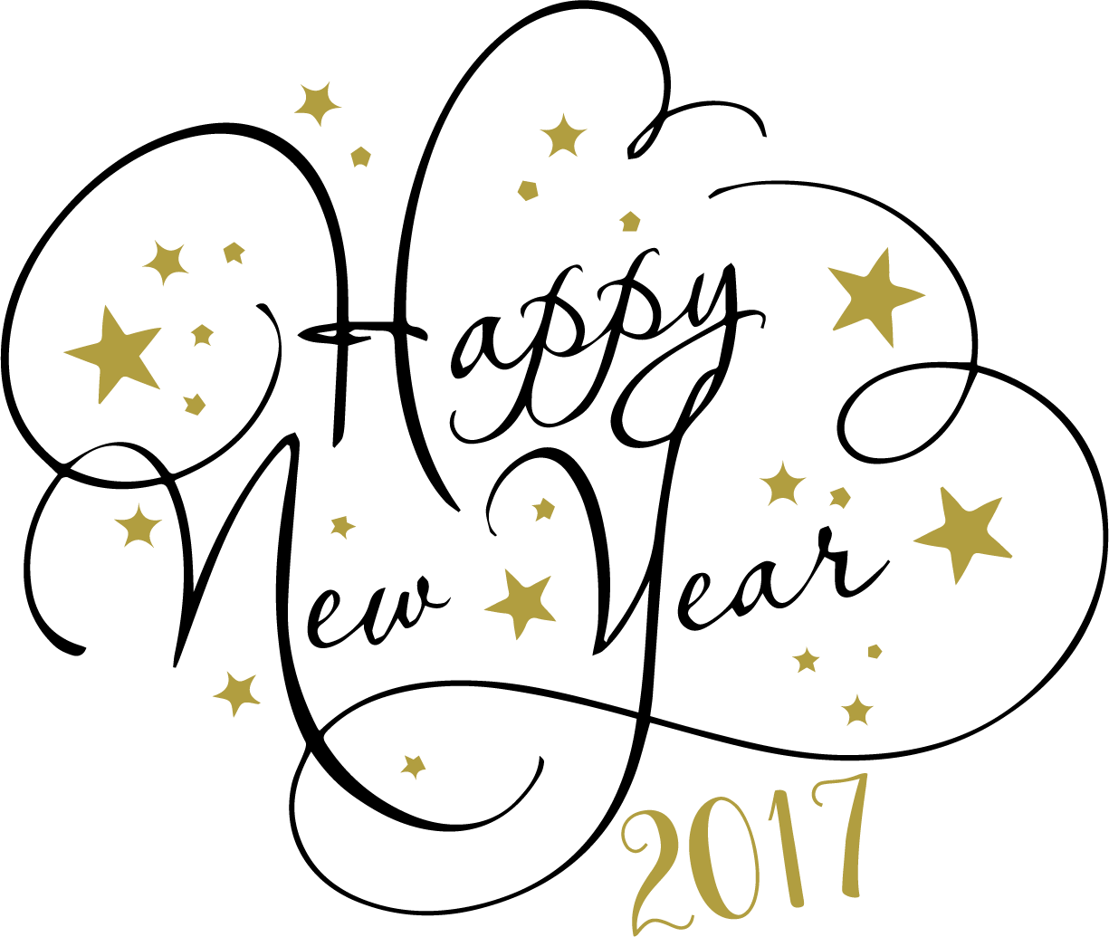Happy New Year Return Address Labels (1225x1035), Png Download