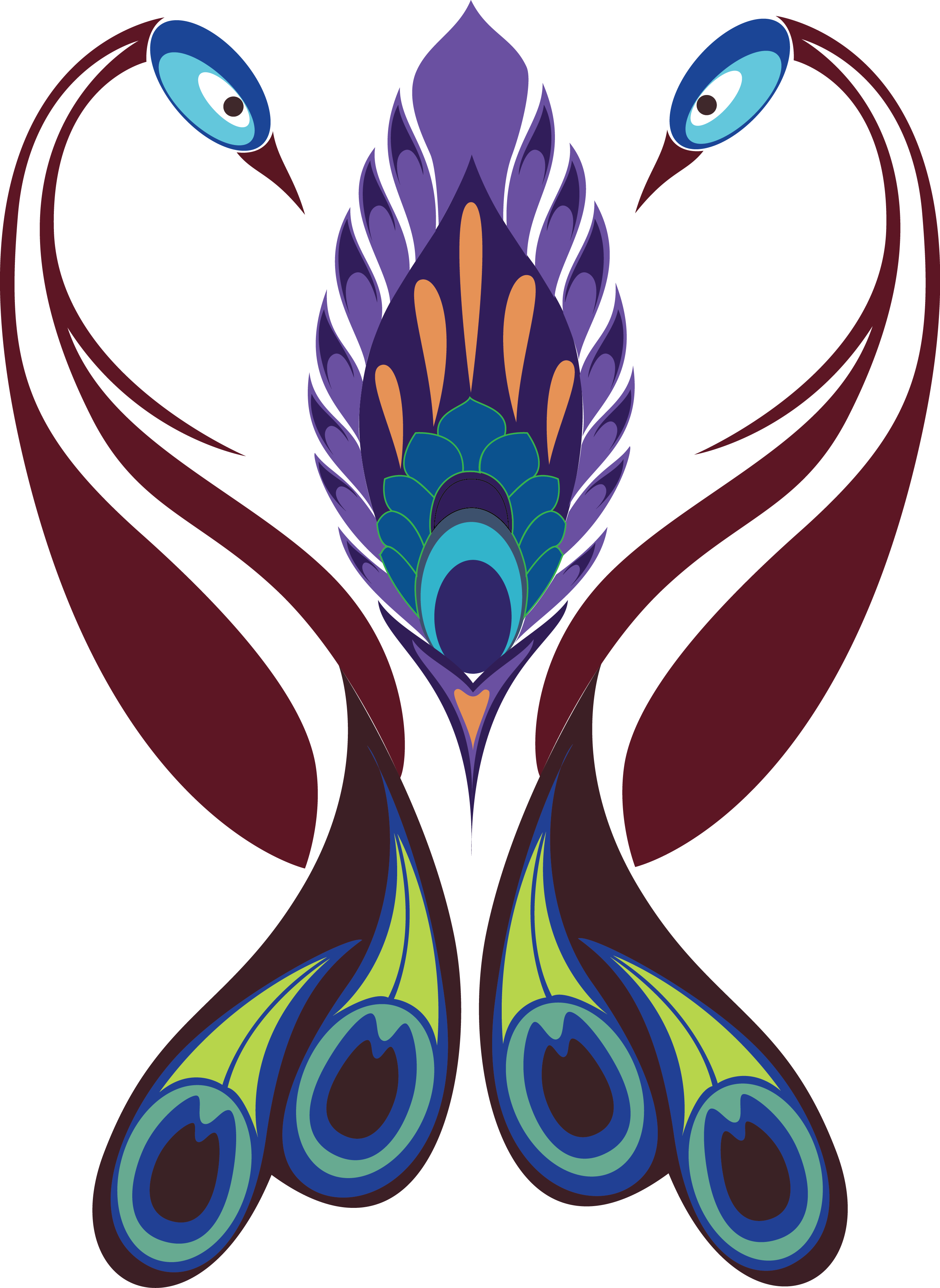 Png Coloured - Bird (2651x3633), Png Download
