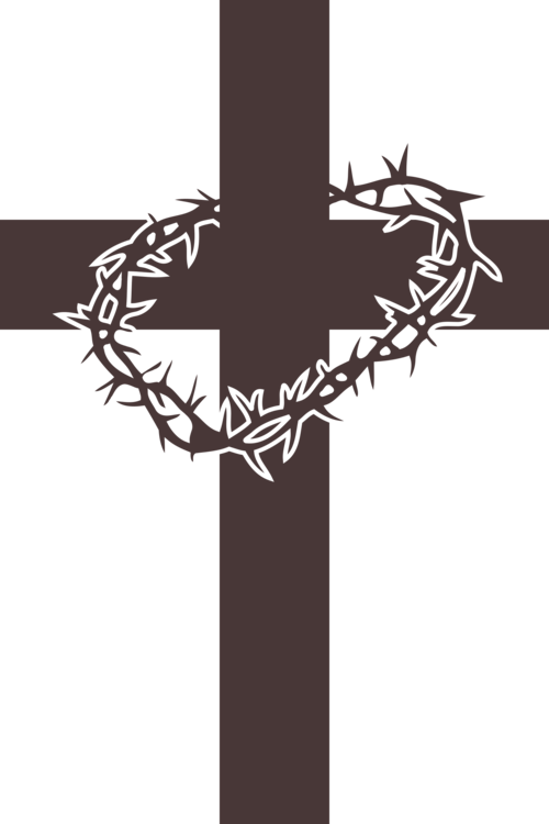 Crown Of Thorns Christian Cross Cross And Crown Christianity - Crown Of Thorns On Cross (500x750), Png Download