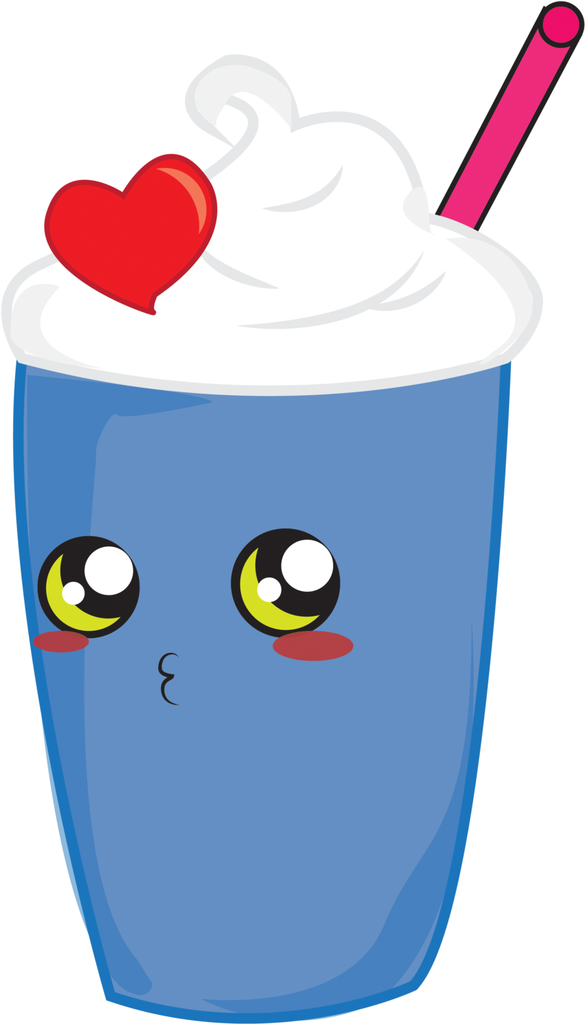 Milkshake Clipart - Milk Shake Kawaii (900x1544), Png Download