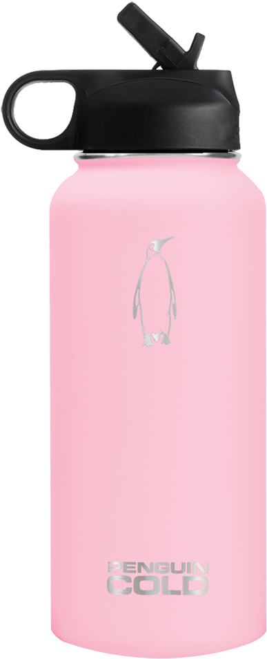 32oz Straw Lid King Penguin Cold - Hydro Flask 40 Oz Wide Mouth W/ Straw Lid Bottle (1000x1006), Png Download