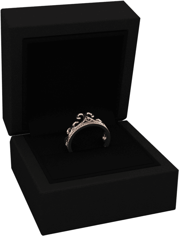 Hidden 14k Rose Gold Vintage Crown Promise Ring - Pre-engagement Ring (1024x1024), Png Download