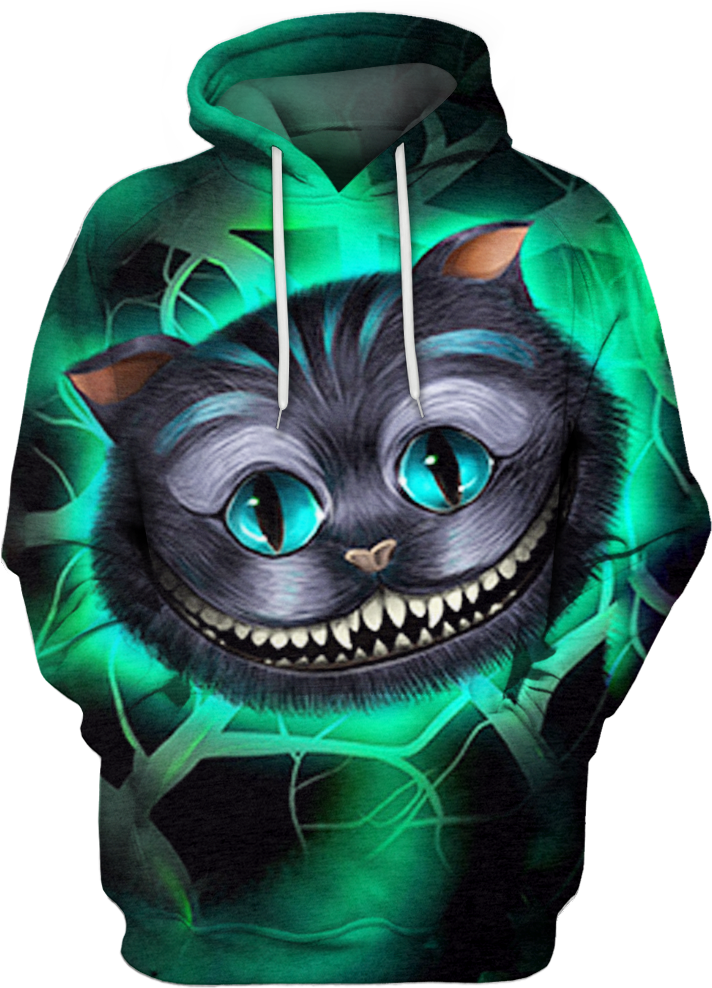 Cheshire Cat Alice In Wonderland 3d Hoodie - Roman Reigns 3d (1045x1044), Png Download