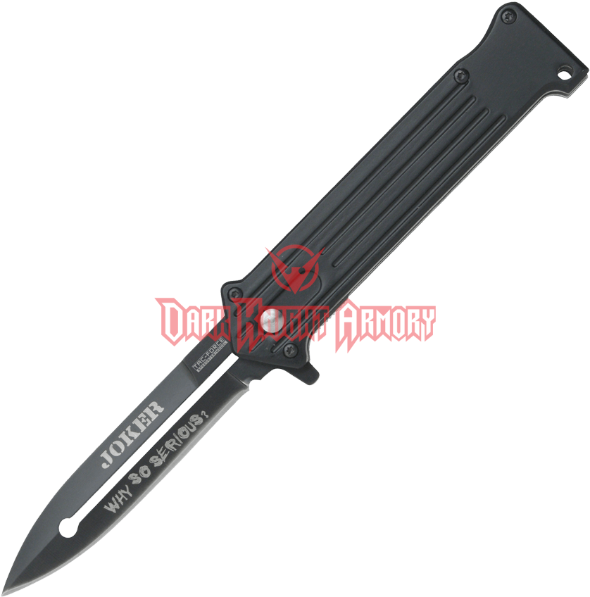 Quote The Joker Black Folding Knife - Ferro Magnesium Fire Starter - Bushcraft Firesteel (850x850), Png Download