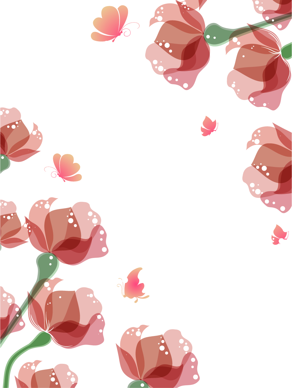 Flower Euclidean Vector - Watercolor Flowers Borders Png (944x1253), Png Download