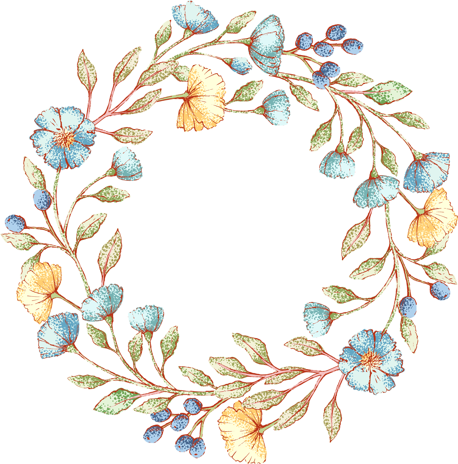 Bullet Journal, Calligraphy, Watercolor, Floral, Flowers, - Wreath (1578x1600), Png Download