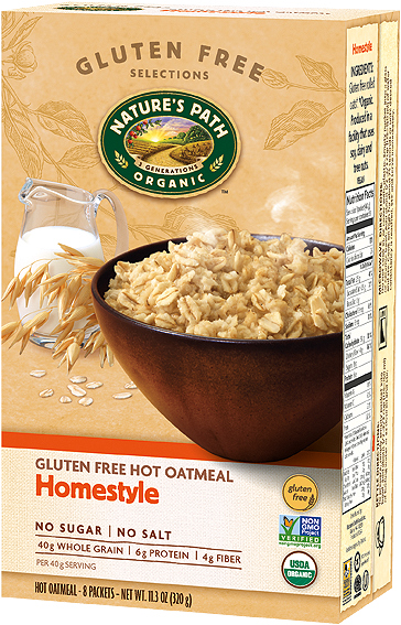 <img Src="cereal " Alt="oatmeal - Nature's Path Organic - Instant Hot Oatmeal Homestyle (600x600), Png Download