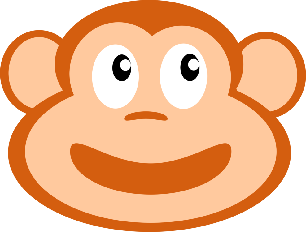 Snout Proboscis Monkey Smiley Nose - Clip Art (988x750), Png Download