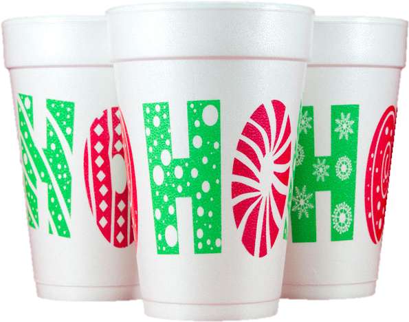 Pre-printed Styrofoam Cups New Ho Ho Ho (600x600), Png Download