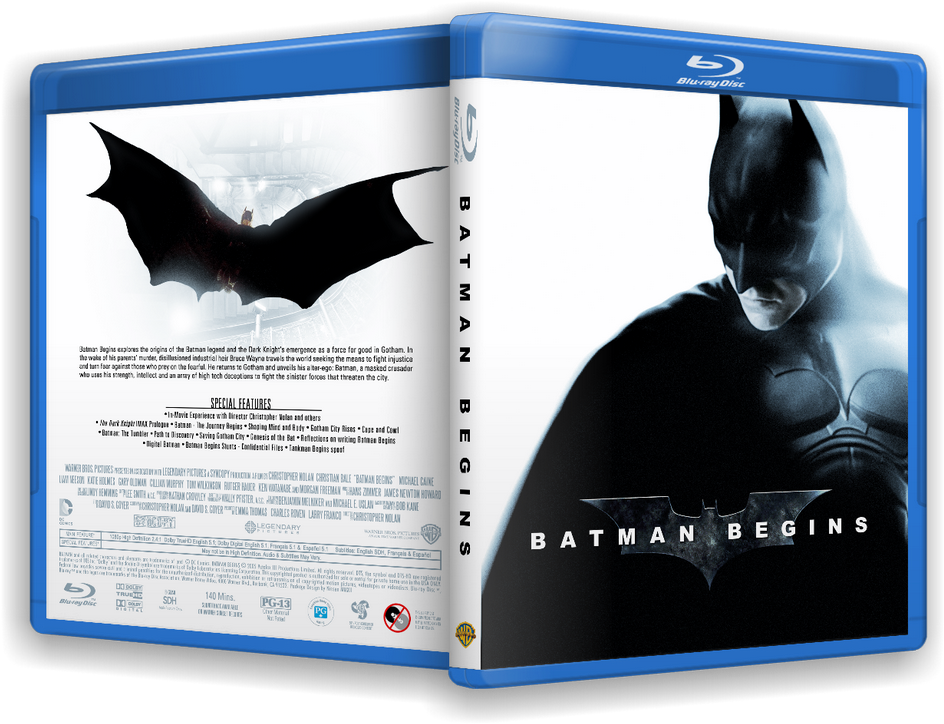 Batmantrilogy1batmanbeg - Batman Begins Triple Play Blu-ray (1023x768), Png Download