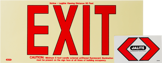 Exit Photoluminescent, Red, No Frame - Strike First Corporation Jalite Ul619 Photoluminescent (700x700), Png Download