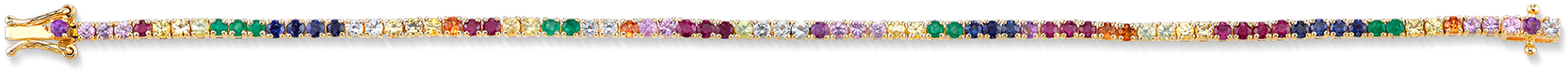 Perfect Rainbow Tennis Bracelet - Parallel (1800x1800), Png Download